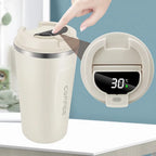 510Ml Insulated Coffee Cup Stainless Steel Coffee Cup Temperature Display Vacuum Flask Insulated Roller Thermos Cup Water Bottle